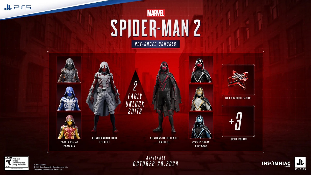索尼宣布《漫威蜘蛛侠2》将于今年10月20日发售，6月16日开始接受预订