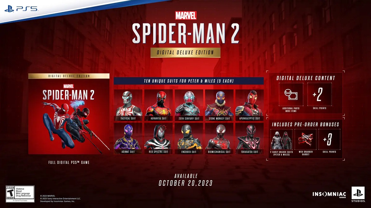 索尼宣布《漫威蜘蛛侠2》将于今年10月20日发售，6月16日开始接受预订