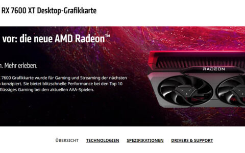 AMD官网上出现了RX 7600XT，但不确定什么时候才会推出