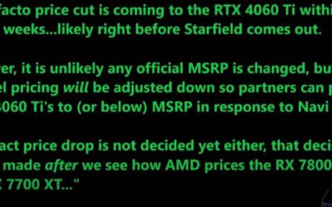 AMD新款显卡将至，英伟达或降低RTX 4060 Ti售价 - 超能网